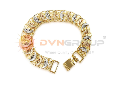 Three Tone Plated Mens Bracelet